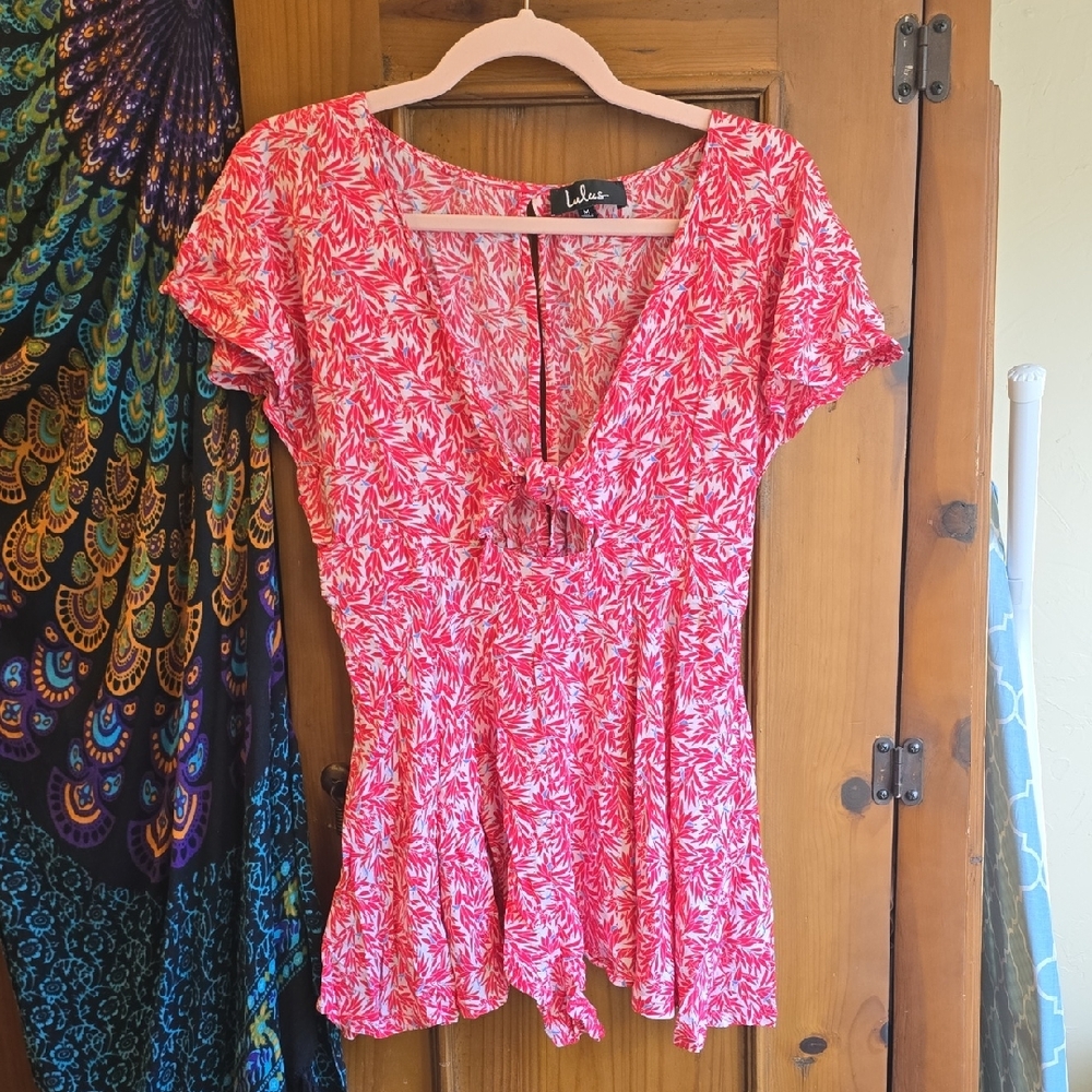 Lulu's Pink Floral Romper